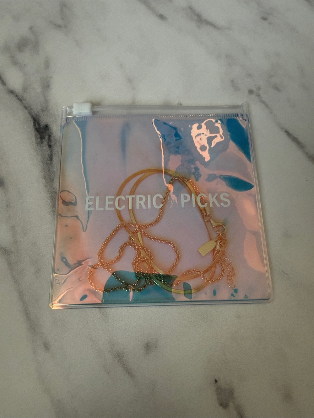 Electric Picks Gold “Twice as Nice” Necklace - NWT